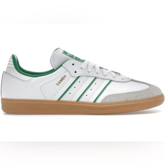 New Adidas Samba OG Shoes Cloud White Green JI2044 Men’s Size 9